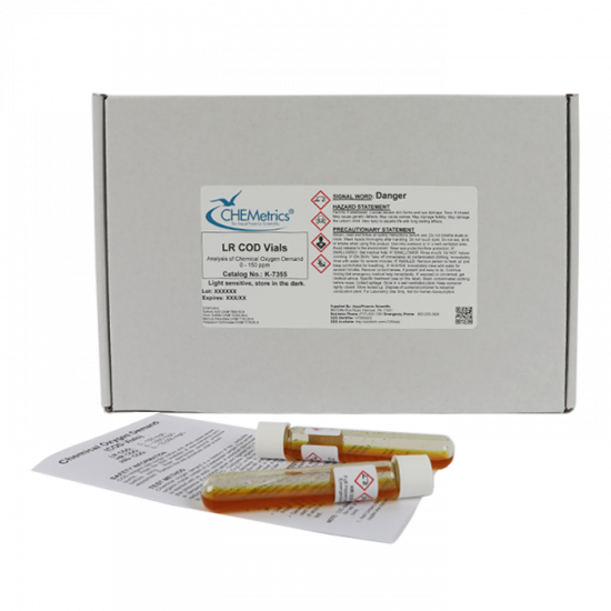 Chemetrics - COD Vials Kit (Range 0-1500 ppm (HR) USEPA-accepted*) Chemetrics - COD Vials Kit (Range 0-1500 ppm (HR) USEPA-accepted*)