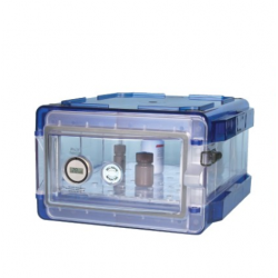 Bel-Art Secador Clear 1.0  Horizontal Desiccator Cabinet with Blue End-Caps; 0.7 cu. ft.