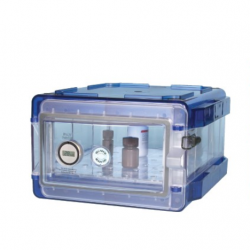 Bel-Art Secador Clear 1.0  Horizontal Desiccator Cabinet with Blue End-Caps; 0.7 cu. ft.