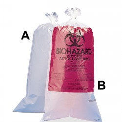 Bel-Art Clear Biohazard Disposal Bags without Warning Label; 1.5 mil Thick, 1-3 Gallon Capacity, Polypropylene (Pack of 100)