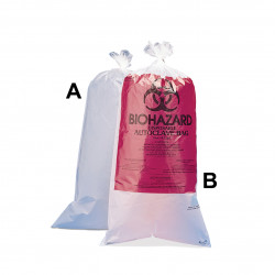 Bel-Art Clear Biohazard Disposal Bags with Warning Label; 1.5 mil Thick, 1-3 Gallon Capacity, Polypropylene (Pack of 100)