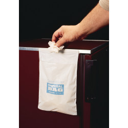 Bel-Art Cleanware Polyethylene White Self Adhesive Waste Bags; Holds 3 lb, 1.0 mil Thick, 8 in. W x 10 in. H (Pack of 50)