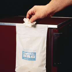 Bel-Art Cleanware Polyethylene White Self Adhesive Waste Bags; Holds 3 lb, 1.0 mil Thick, 8 in. W x 10 in. H (Pack of 50)