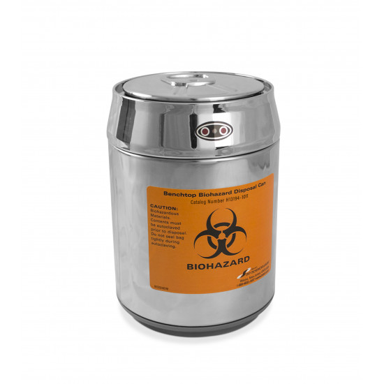 Bel-Art Benchtop Biohazard Disposal Can with Motion Sensor Lid; 1.5L Capacity, Stainless Steel