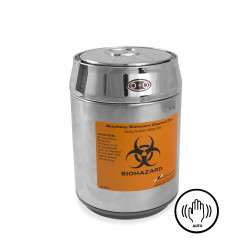 Bel-Art Benchtop Biohazard Disposal Can with Motion Sensor Lid; 1.5L Capacity, Stainless Steel