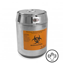Bel-Art Benchtop Biohazard Disposal Can with Motion Sensor Lid; 1.5L Capacity, Stainless Steel