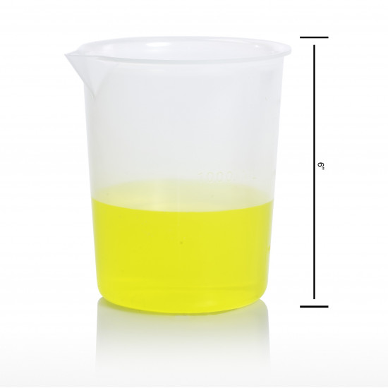 Bel-Art Graduated Griffin Low-Form 1000ml Beakers; Polypropylene, 200ml Graduation (Pack of 3)