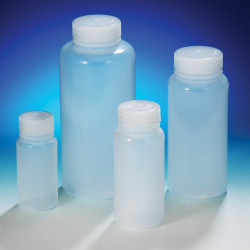 Bel-Art Precisionware Wide-Mouth 250ml (8oz) Low-Density Polyethylene Bottles; Polypropylene Cap, 45mm Closure (Pack of 12)