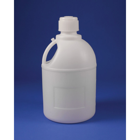 Bel-Art Polyethylene Carboy with Handle and Screw Cap; 20 Liters (5 Galllons), 83mm Closure