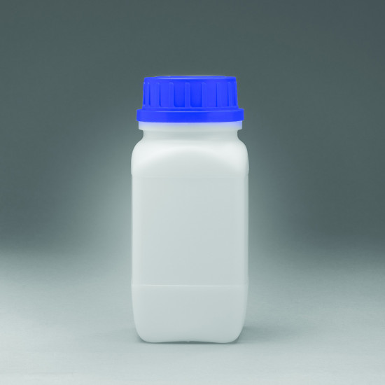 Bel-Art Square 500ml Polyethylene Bottles; Polypropylene Cap, 53mm Closure (Pack of 6) Bel-Art Square 500ml Polyethylene Bottles; Polypropylene Cap, 53mm Closure (Pack of 6)