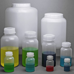 Bel-Art Wide-Mouth 250ml Polyethylene Bottles – Heavy Duty Closure (Pack of 12)