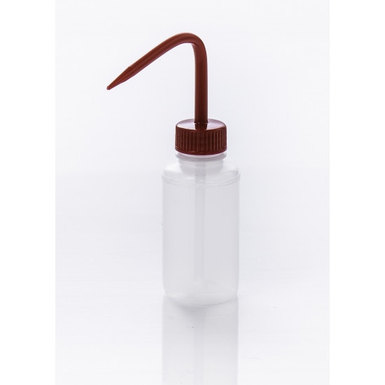 Bel-Art Narrow-Mouth 125ml (4oz) Polyethylene Wash Bottles; Red Polypropylene Cap, 28mm Closure (Pack of 6)