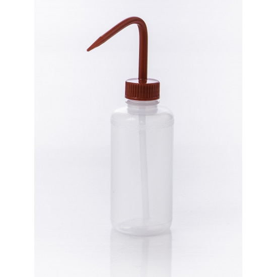 Bel-Art Narrow-Mouth 250ml (8oz) Polyethylene Wash Bottles; Red Polypropylene Cap, 28mm Closure (Pack of 6)