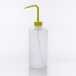 Bel-Art Narrow-Mouth 500ml (16oz) Polyethylene Wash Bottles; Yellow Polypropylene Cap, 28mm Closure (Pack of 6)