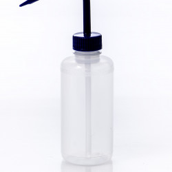 Bel-Art Narrow-Mouth 250ml (8oz) Polyethylene Wash Bottles; Blue Polypropylene Cap, 28mm Closure (Pack of 6)