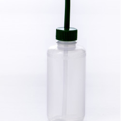 Bel-Art Narrow-Mouth 250ml (8oz) Polyethylene Wash Bottles; Green Polypropylene Cap, 28mm Closure (Pack of 6)