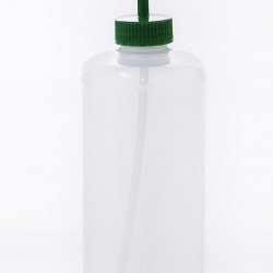 Bel-Art Narrow-Mouth 1000ml (32oz) Polyethylene Wash Bottles; Green Polypropylene Cap, 38mm Closure (Pack of 4)