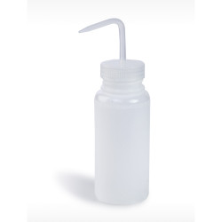 Bel-Art Wide-Mouth 500ml (16oz) Polyethylene Wash Bottles; Natural Polypropylene Cap, 53mm Closure (Pack of 6)