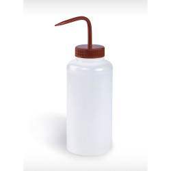 Bel-Art Wide-Mouth 1000ml (32oz) Polyethylene Wash Bottles; Red Polypropylene Cap, 53mm Closure (Pack of 4)