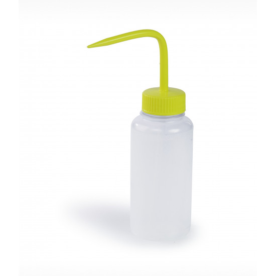 Bel-Art Wide-Mouth 250ml (8oz) Polyethylene Wash Bottles; Yellow Polypropylene Cap, 38mm Closure (Pack of 6) Bel-Art Wide-Mouth 250ml (8oz) Polyethylene Wash Bottles; Yellow Polypropylene Cap, 38mm Closure (Pack of 6)