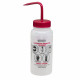 Bel-Art Safety-Labeled 2-Color Acetone Wide-Mouth Wash Bottles; 500ml (16oz), Polyethylene w/Red Polypropylene Cap (Pack of 6) Bel-Art Safety-Labeled 2-Color Acetone Wide-Mouth Wash Bottles; 500ml (16oz), Polyethylene w/Red Polypropylene Cap (Pack of 6)