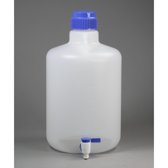 Bel-Art Autoclavable Polypropylene Carboy with Spigot; 20 Liters (5.3 Gallons)