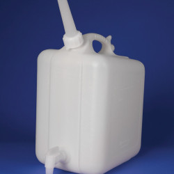 Bel-Art Polyethylene Jerrican with Spigot; 10 Liters (2.5 Gallons), Screw Cap, ¾ in. I.D. Spout