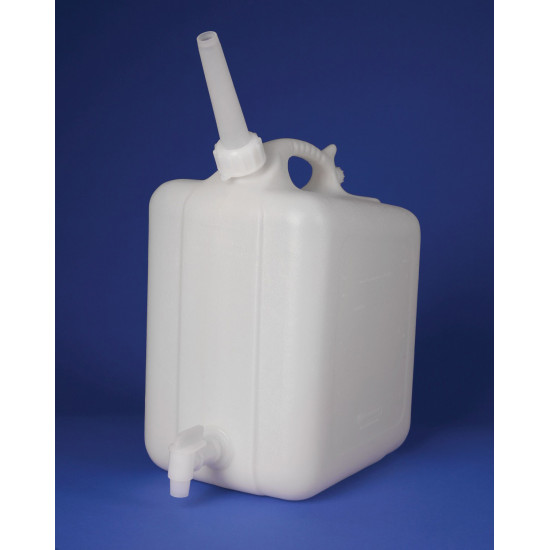 Bel-Art Polyethylene Jerrican with Spigot; 20 Liters (5 Gallons), Screw Cap, ¾ in. I.D. Spout