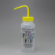 Bel-Art GHS Labeled Safety-Vented Isopropanol Wash Bottles; 500ml (16oz), Polyethylene w/Yellow Polypropylene Cap (Pack of 4)