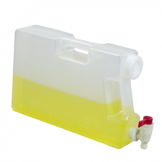 Bel-Art Polypropylene Book Bottle with Spigot; 5 Liters (1.25 Gallons), 3³/₈ x 9¹/₂ x 14³/₄ in. Bel-Art Polypropylene Book Bottle with Spigot; 5 Liters (1.25 Gallons), 3³/₈ x 9¹/₂ x 14³/₄ in.