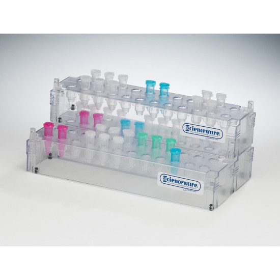 Bel-Art Connecting Microcentrifuge Tube Rack; For 0.5ml Tubes, 24 Places Bel-Art Connecting Microcentrifuge Tube Rack; For 0.5ml Tubes, 24 Places