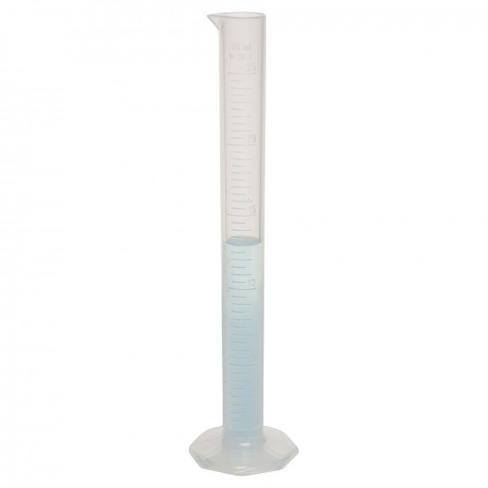 Bel-Art Single Scale 25ml Polypropylene Graduated Cylinder; 0.5ml Graduation