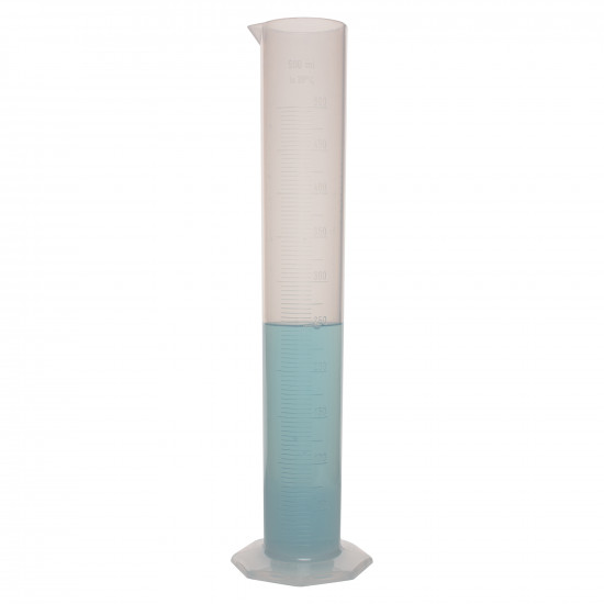Bel-Art Single Scale 500ml Polypropylene Graduated Cylinder; 5.0ml Graduation Bel-Art Single Scale 500ml Polypropylene Graduated Cylinder; 5.0ml Graduation