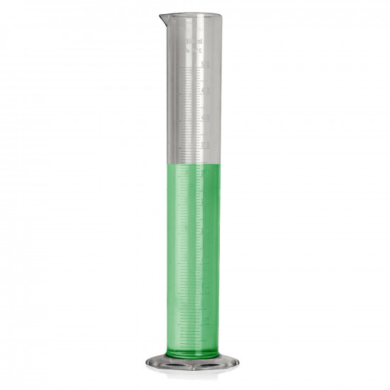 Bel-Art 500ml Clear TPX Graduated Cylinder; 5.0ml Graduation