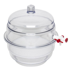 Bel-Art "SPACE SAVER" Polycarbonate Vacuum Desiccator with Clear Polycarbonate Bottom; 0.20 cu. ft.