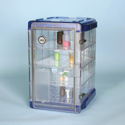 Bel-Art Secador Clear 4.0 Vertical Desiccator Cabinet with Blue End-Caps; 1.9 cu. ft.