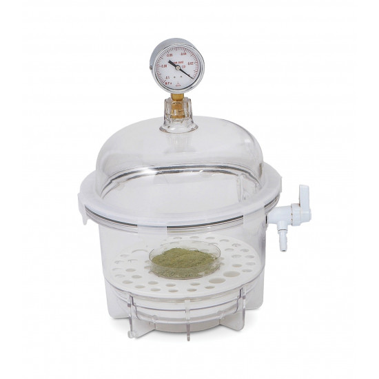 Bel-Art Lab Companion Clear Polycarbonate Round Style Vacuum Desiccator; 6 Liter Bel-Art Lab Companion Clear Polycarbonate Round Style Vacuum Desiccator; 6 Liter