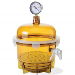 Bel-Art Lab Companion Amber Polycarbonate Round Style Vacuum Desiccator; 6 Liter