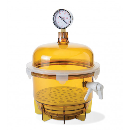 Bel-Art Lab Companion Amber Polycarbonate Round Style Vacuum Desiccator; 6 Liter Bel-Art Lab Companion Amber Polycarbonate Round Style Vacuum Desiccator; 6 Liter