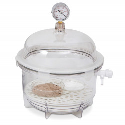 Bel-Art Lab Companion Clear Polycarbonate Round Style Vacuum Desiccator; 10 Liter