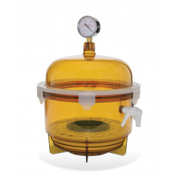 Bel-Art Lab Companion Amber Polycarbonate Round Style Vacuum Desiccator; 10 Liter