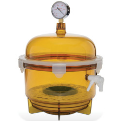 Bel-Art Lab Companion Amber Polycarbonate Round Style Vacuum Desiccator; 10 Liter