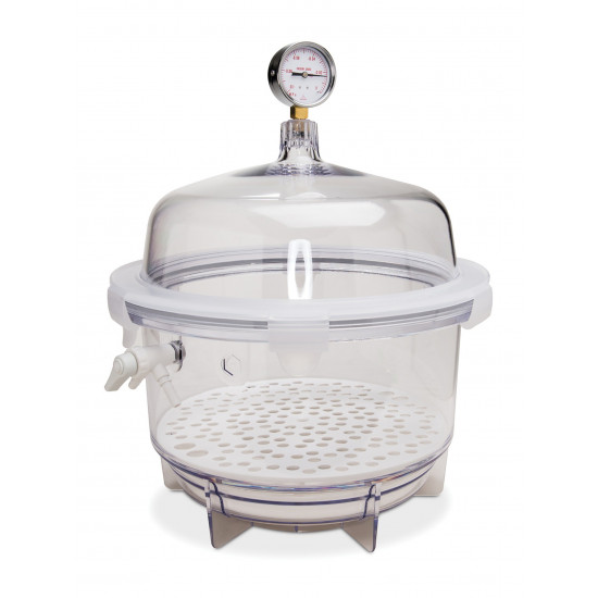 Bel-Art Lab Companion Clear Polycarbonate Round Style Vacuum Desiccator; 20 Liter Bel-Art Lab Companion Clear Polycarbonate Round Style Vacuum Desiccator; 20 Liter