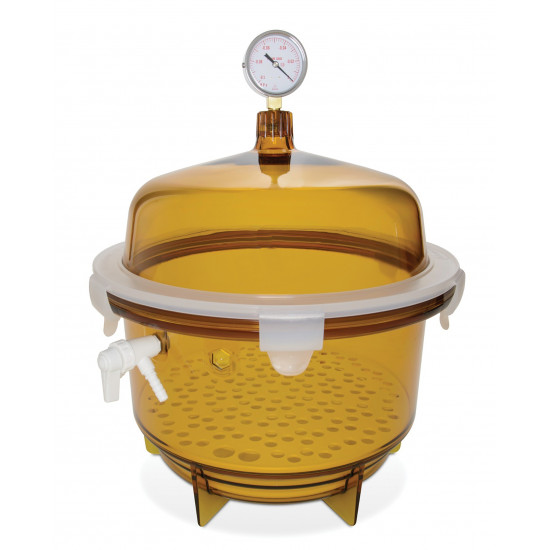Bel-Art Lab Companion Amber Polycarbonate Round Style Vacuum Desiccator; 20 Liter Bel-Art Lab Companion Amber Polycarbonate Round Style Vacuum Desiccator; 20 Liter
