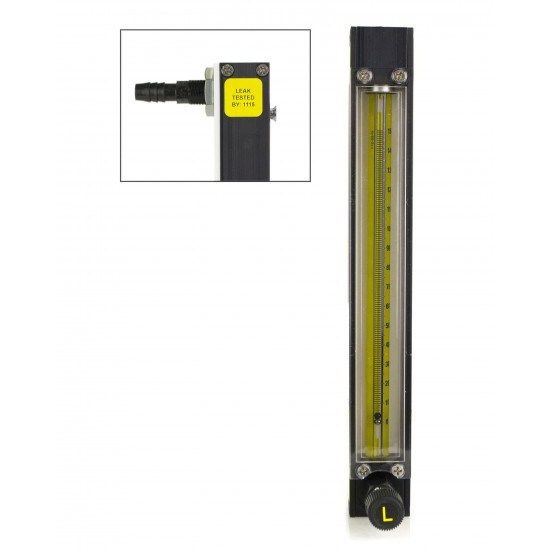 Bel-Art Riteflow Aluminum Mounted Flowmeter; 150mm Scale, Size 2 Bel-Art Riteflow Aluminum Mounted Flowmeter; 150mm Scale, Size 2