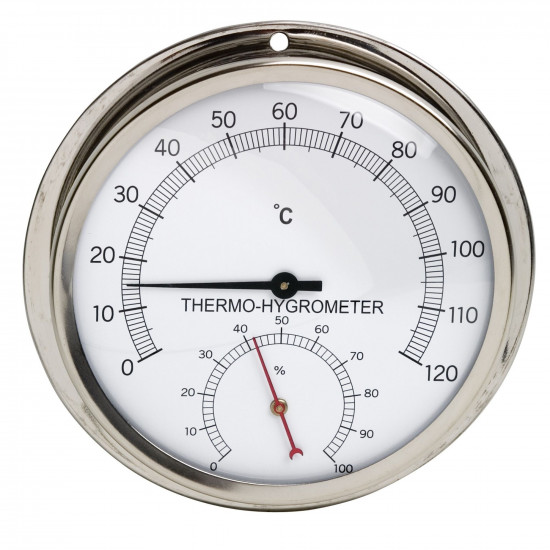 Bel-Art, H-B DURAC Thermometer-Hygrometer; 0/120C, 0/100 Percent Humidity Range, Stainless Steel Bel-Art, H-B DURAC Thermometer-Hygrometer; 0/120C, 0/100 Percent Humidity Range, Stainless Steel