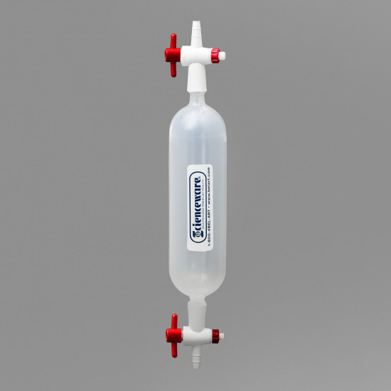 Bel-Art Polypropylene Gas Sampling Bulb with Stopcock Ends, 250cc Bel-Art Polypropylene Gas Sampling Bulb with Stopcock Ends, 250cc