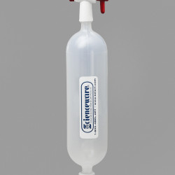 Bel-Art Polypropylene Gas Sampling Bulb with Stopcock and Septum Ends, 250cc