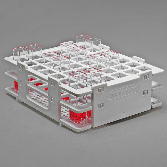 Bel-Art No-Wire Cuvette Rack; For 10mm Cuvettes, 42 Places Bel-Art No-Wire Cuvette Rack; For 10mm Cuvettes, 42 Places