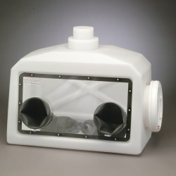 Bel-Art Portable Glove Box System with 2 Gas Ports, Gloves, and Clamping Rings; 27 x 13 x 22 in.